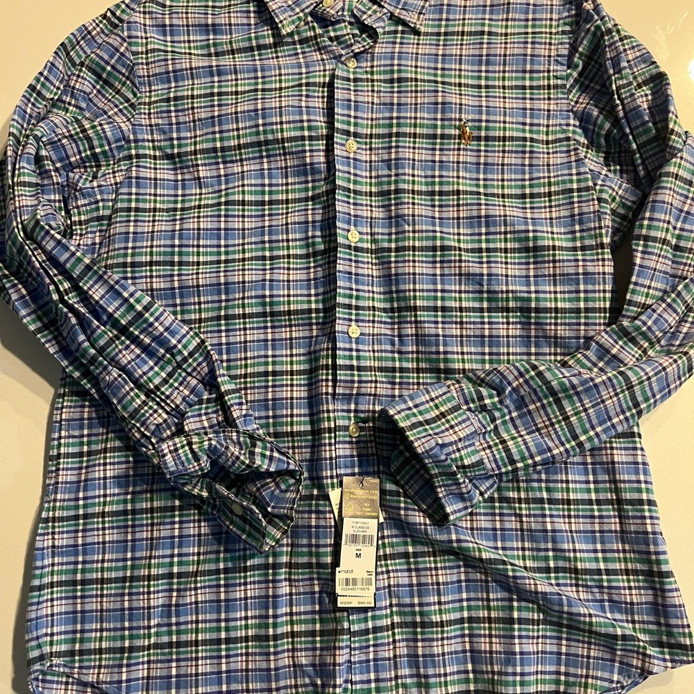Men's Blue Plaid Shirt